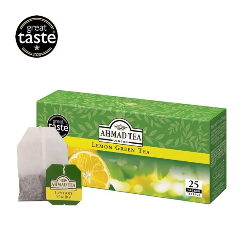Zaļā tēja ar citronu AHMAD Lemon Green Tea maisiņos (25 gb  2 gr)
