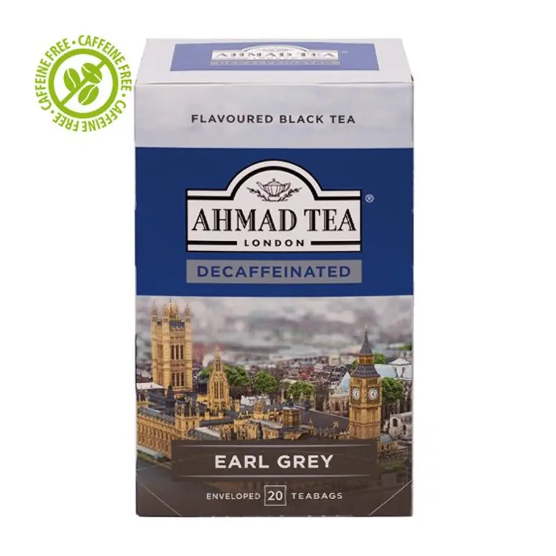 Чай без кофеина Black Tea Earl Grey Decaffeinated в фольгированных пакетиках 20x2 г