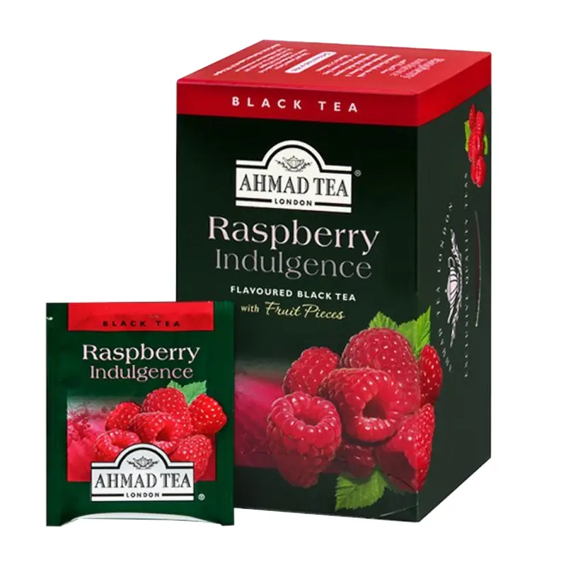 Малиновый чай AHMAD Raspberry Indulgence в фольгированных пакетиках 20x2 г
