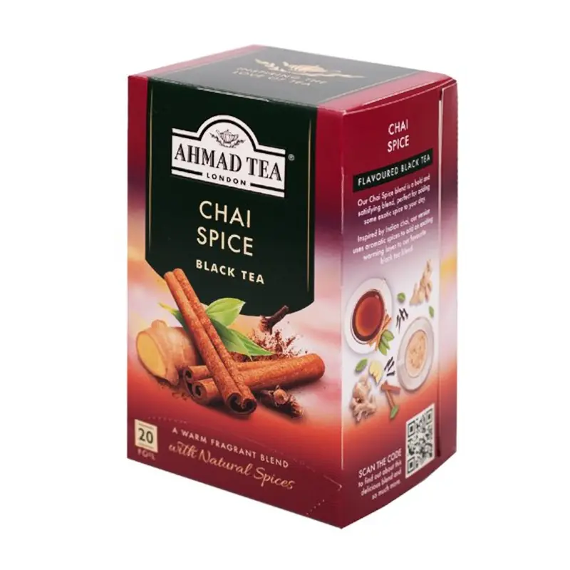 Чай со специями Black Tea & Spices AHMAD Chai Spice в фольгированных пакетиках 20x2 г