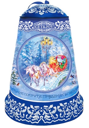 Музыкальный колокольчик "Дед Мороз на тройке"