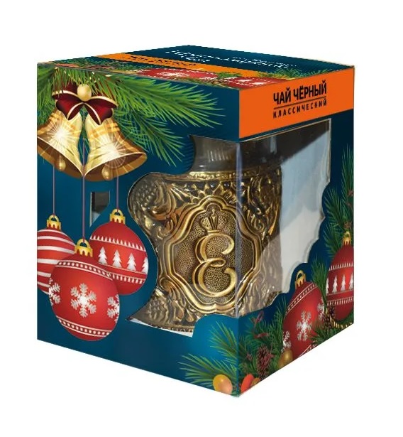 Dāvanu komplekts "Подстаканник ВЕКА" ar lapu tēju