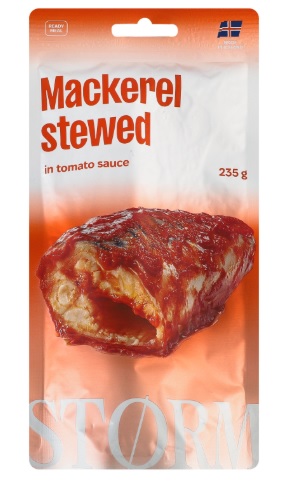 Skumbrija, sautēta tomātu mērcē