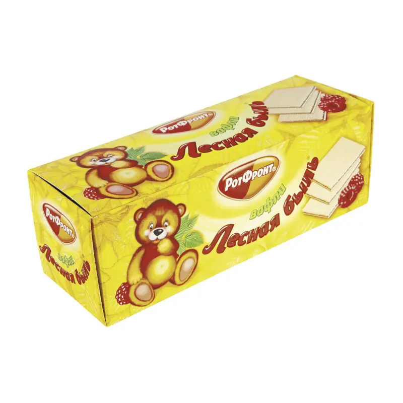 "РотФронт" "Лесная быль" plānās vafeles ar aveņu ievārījumu