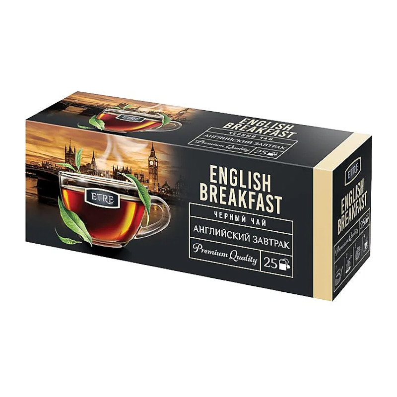 «ETRE», чай черный «Английский завтрак», 25 пакетиков по 2 г