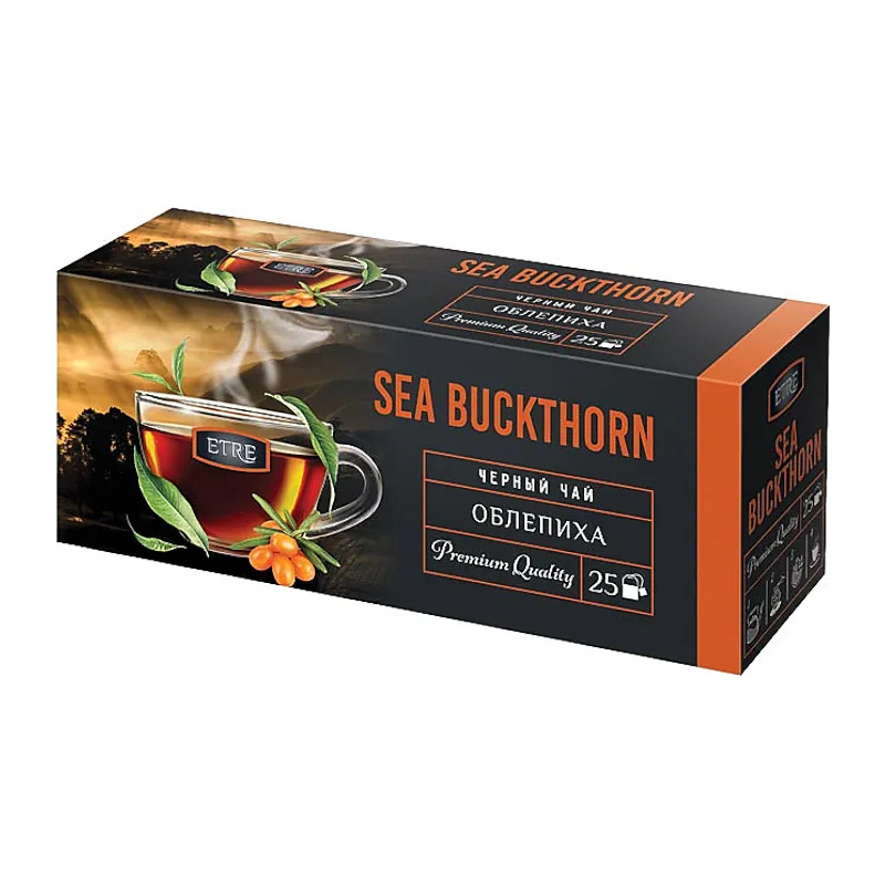 «ETRE», чай черный «Облепиха», 25 пакетиков по 2 г