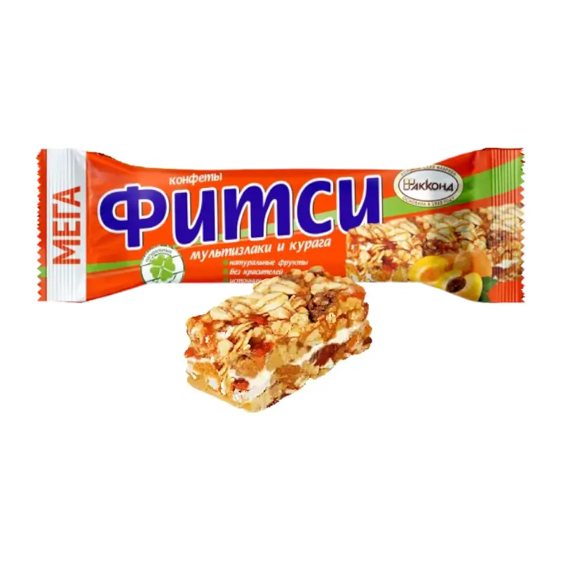 Daudzgraudu sveramās konfektes "АККОНД" "ФИТСИ МЕГА" ar žāvētām aprikozēm