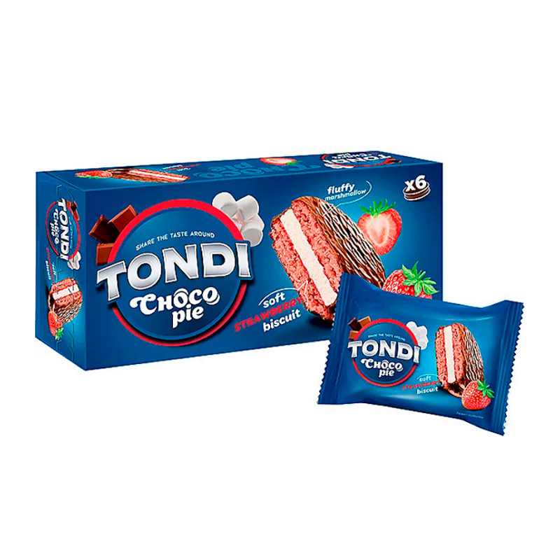 Яшкино бисквит «Tondi», choco Pie клубничный