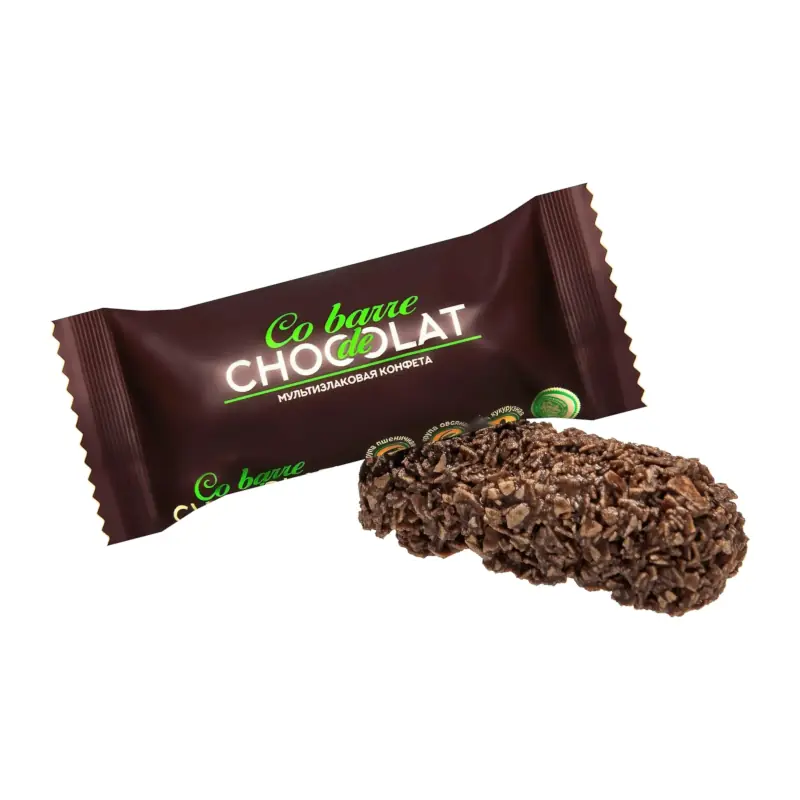 Co Barre de Chocolat sveramās daudzgraudu šokolādes konfektes ar tumšo konditorejas glazūru