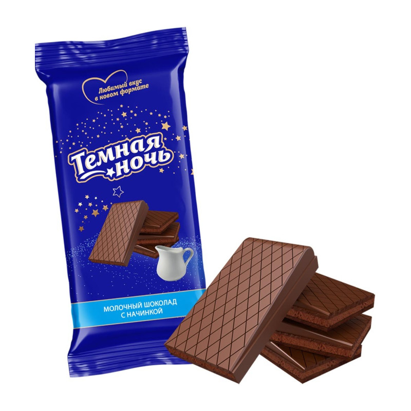 Шоколад молочный с начинкой "Темная ночь"
