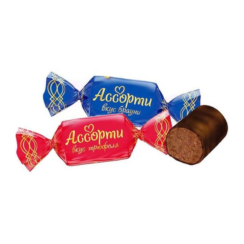 Конфеты пралине "Ассорти" микс со вкусом трюфеля, со вкусом брауни