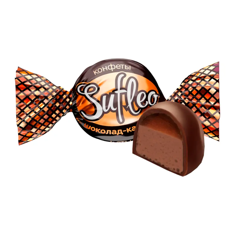 Конфеты глазированные суфле со вкусом шоколада СвитЛайф Sufleo Шоколад-карамель