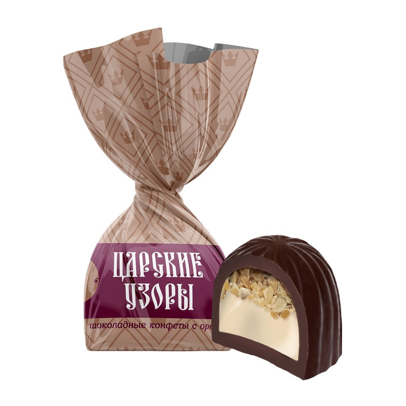 Конфеты шоколадные "Царские узоры" с орехом