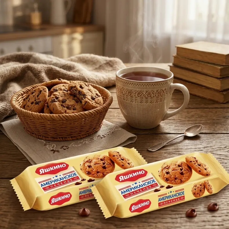 Fasētie cepumi «Яшкино» "Amerikāņu"