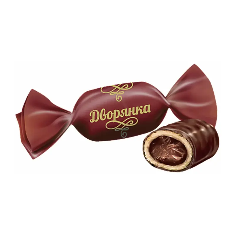 KDV "Dvorjanka" karameļu konfektes glazūrā ar liķiera garšas fondanta pildījumu