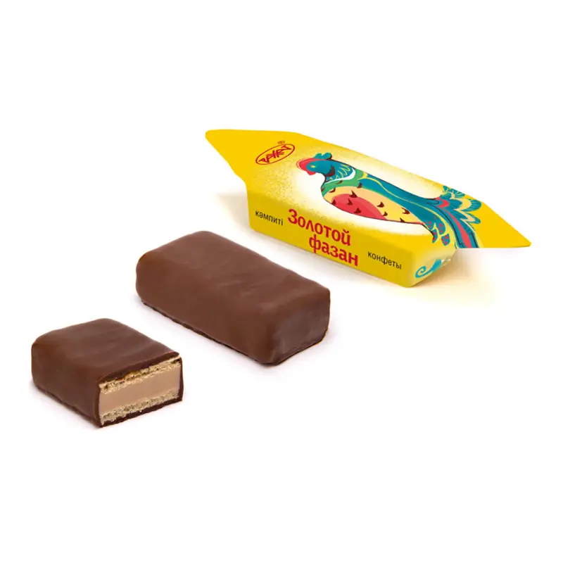 Конфеты вафельные шоколадные "РАХАТ" "Золотой фазан" пралиновые