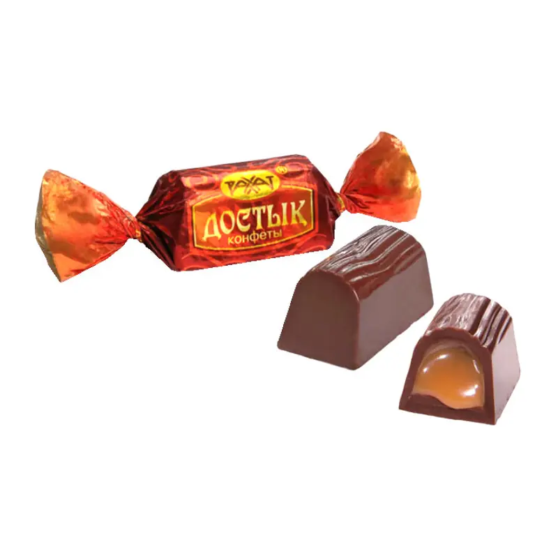 "RAHAT" "Dostik" šokolādes konfektes ar krēmīgu Crème brûlée pildījumu