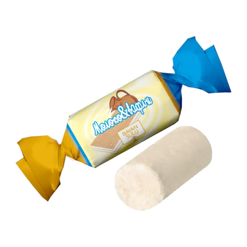 Neglazētas konfektes "Молоко & вафли" "BAYAN SULU" batoniņi