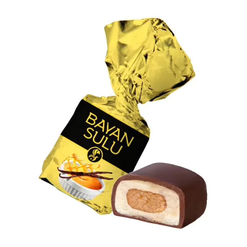 Конфеты глазированные "Bayan Sulu" "Крем-брюле" помадные крем-брюле и ваниль