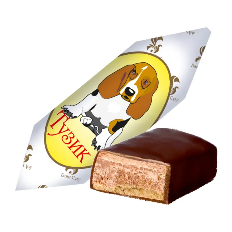 Глазированные вафельные конфеты "Тузик" "BAYAN SULU"