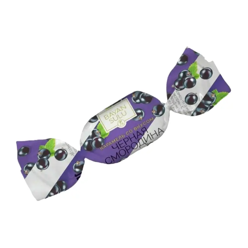 Карамель "Bayan Sulu" "Черная смородина" со вкусом черной смородины, с начинкой желе