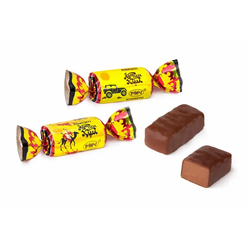 Šokolādes konfektes "RAHAT" "Altyn Kum" ar šokolādes pralinē uz mandeļu bāzes