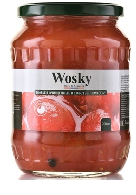 Woski томаты очищенные в собственном соку с базиликом