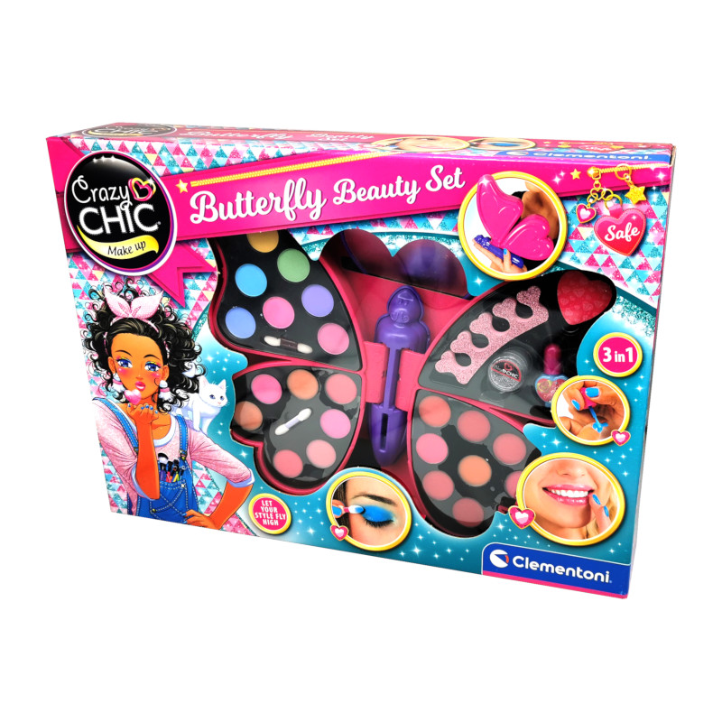Набор аксессуаров для девочек "CRAZY CHIC BUTTERFLY BEAUTYSET" для детей от 6 лет