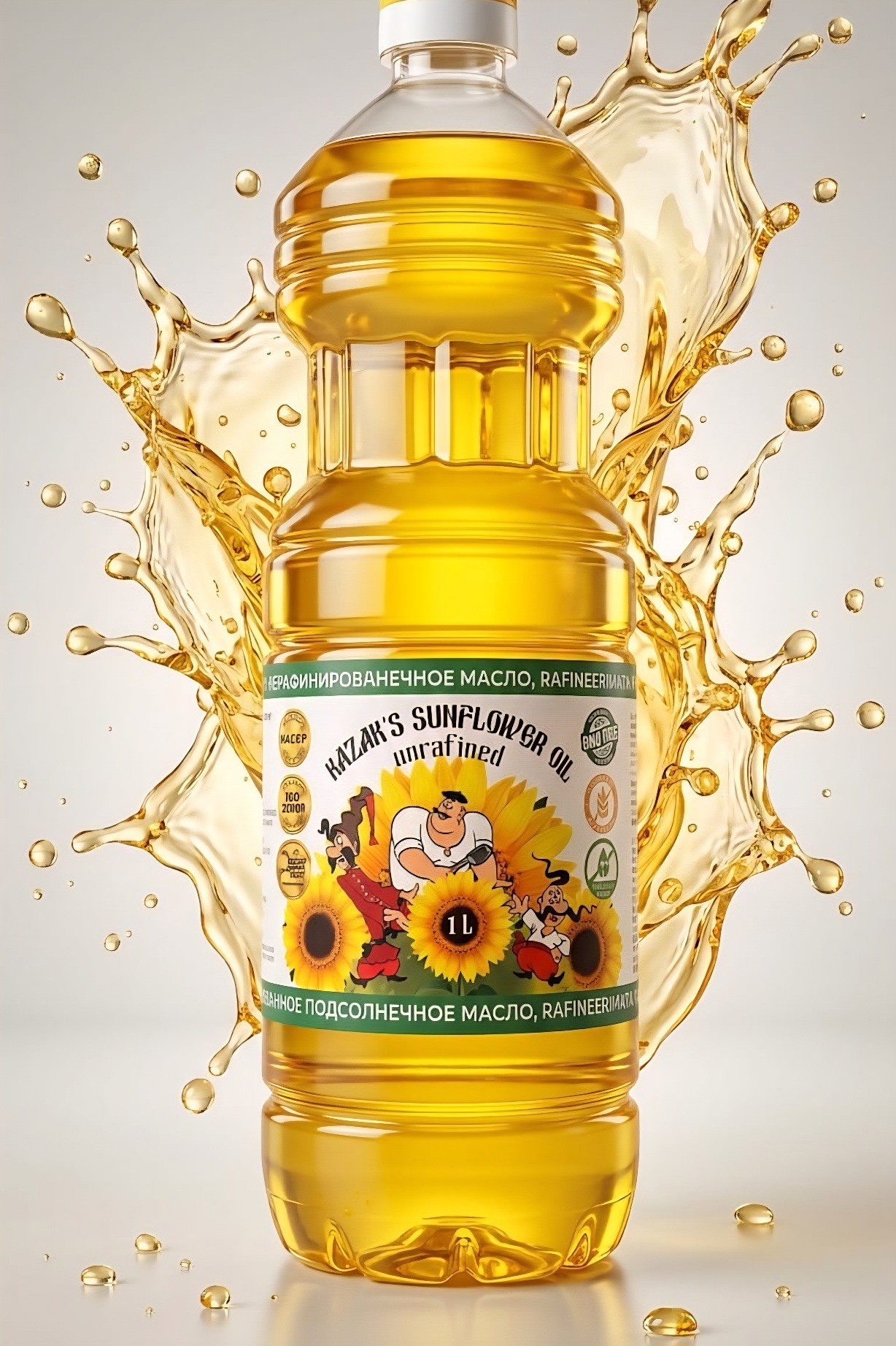 Масло НЕРАФИНИРОВАННОЕ подсолнечное "Казацька Олiя" для салатов и заправки блюд