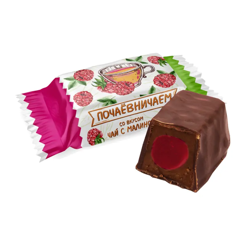 SweetLife glazed candies "Let's have tea" with raspberry tea flavor